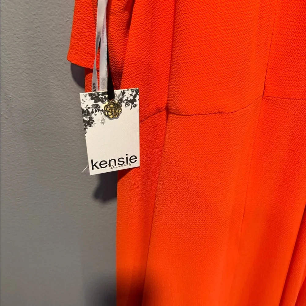 Kensie Orange Asymmetrical Tiered Sundress - Picture 6 of 6